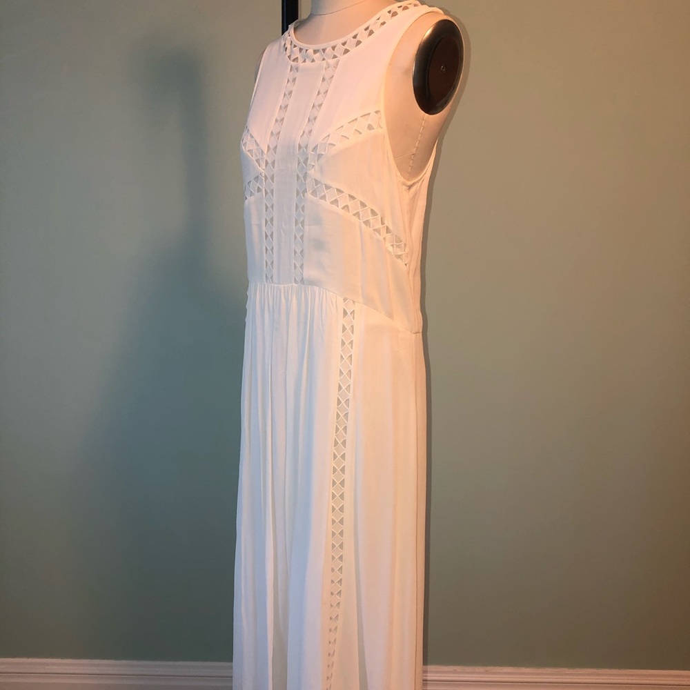 White geo cut out Dress